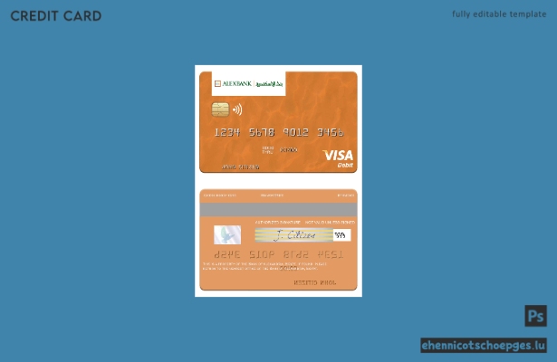 Beispielvorschau der Visa-Debitkarte der Bank von Alexandria in Ägypten